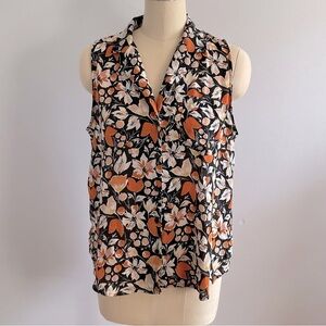 Who What Wear Fall Florals Sleeveless Blouse- Size XL